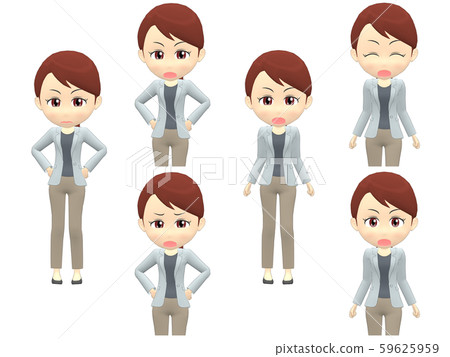 [生氣的]女休閒馬尾辮前 59625959