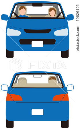 車輛。轎車類型的乘用車前後。矢量素材 59626193