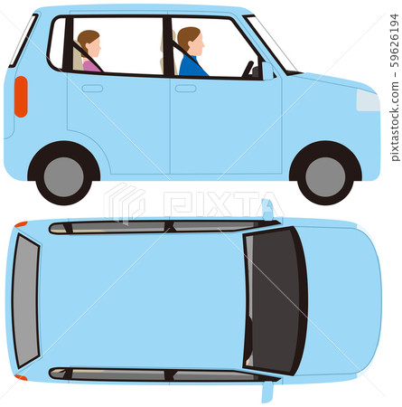 車輛，微型車的側面和頂部，矢量素材 59626194