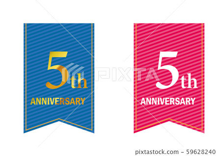 Anniversary logo with the motif of laurel wreath, laurel wreath and garland banner _5th anniversary 59628240