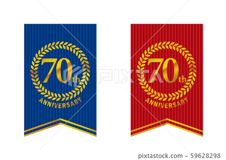 Anniversary logo with laurel, laurel wreath and garland banner as motif Anniversary logo with laurel, laurel wreath and garland banner as motif 59628298