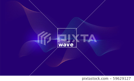 Abstract wave shape on neon blue violet background. Abstract wave shape on neon blue violet background. 59629127