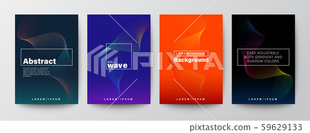Set of abstract colorful wave shape on colors background. 59629133