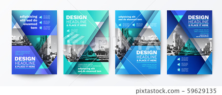 modern blue and green graphic design template layout for poster, flyer, brochure, leaflet, cover. 59629135