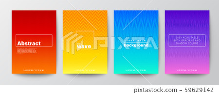 Set of abstract zigzag wave line stripe on gradient background. Minimal futuristic background. 59629142