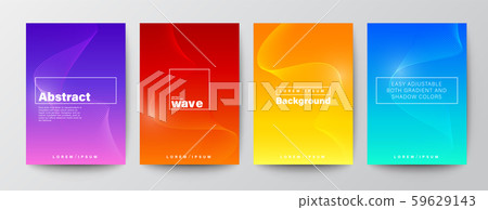 Set of abstract wave line on gradient background. Minimal futuristic background. Set of abstract wave line on gradient background. Minimal futuristic background. 59629143