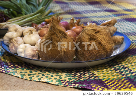 Composition of assorted raw food 59629546