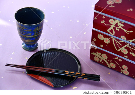 Japanese New Year tableware pottery lacquerware Japanese chopsticks 59629801