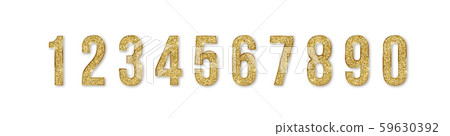 Set of golden numbers. Numbers from 0 to 9 with 59630392