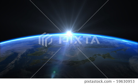 Earth CG Japan Rising Sun 3D Hikari Center 59630953