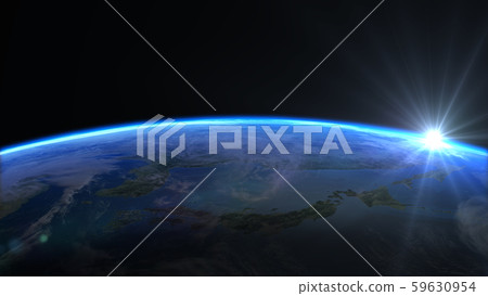 Earth CG Japan Rising Sun 3D Hikari Side 59630954