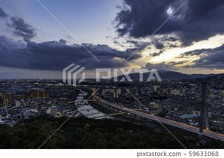 市田市月山的夜景 59631068