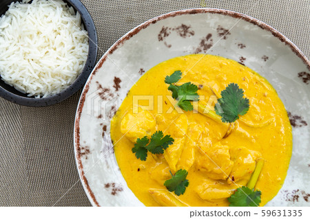 Spicy curry with rice - The traditional Asian Spicy curry with rice - The traditional Asian 59631335