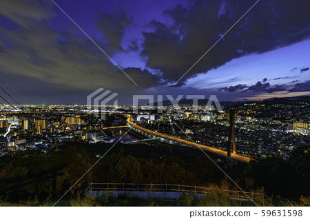 Night view from Ikeda City along the Hankyu Line 59631598