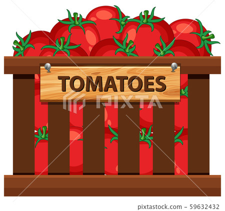 Wooden crate of tomatoes - Stock Illustration [59632432] - PIXTA