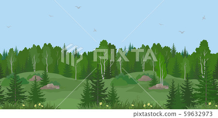 Seamless Landscape, Summer Forest Seamless Landscape, Summer Forest 59632973