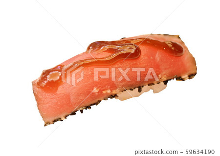 tuna fish or Maguro dressing ketchup Sushi Japanese food on white background 59634190