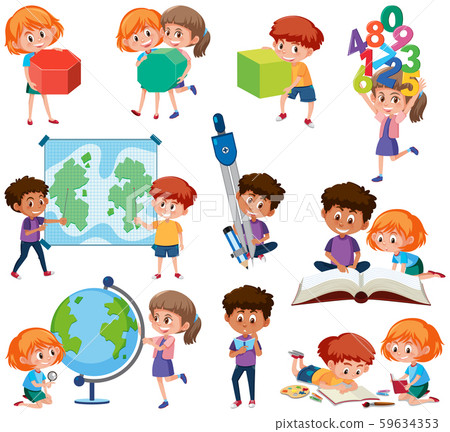 Set of student with learning tools 59634353