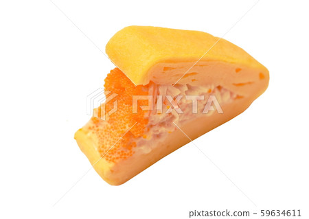 sweet egg Sushi Japanese food on white background sweet egg Sushi Japanese food on white background 59634611