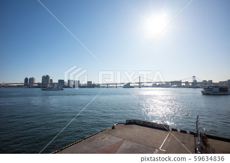 城市景觀Harumi碼頭東京雷波大橋 城市景觀Harumi碼頭東京雷波大橋 59634836