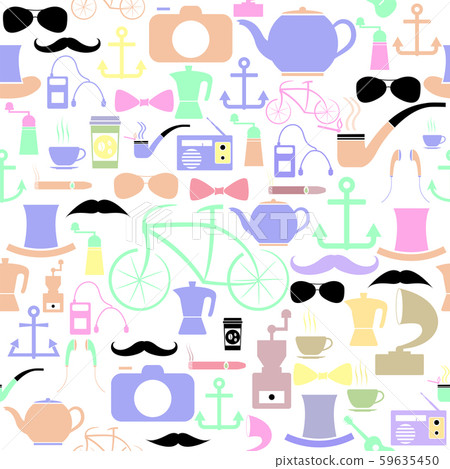 hipster seamless pattern background icon. - Stock Illustration ...