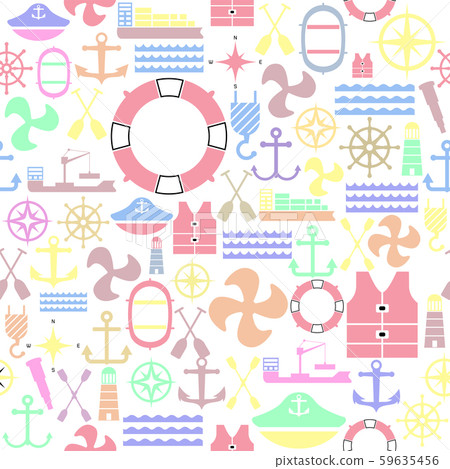 harbor seamless pattern background icon. - Stock Illustration [59635456 ...