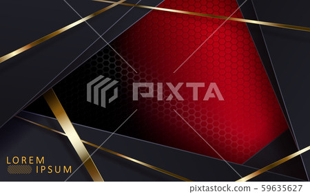Abstract geometric background with overlapping dark square curtains and gold stripes. Abstract geometric background with overlapping dark square curtains and gold stripes. 59635627