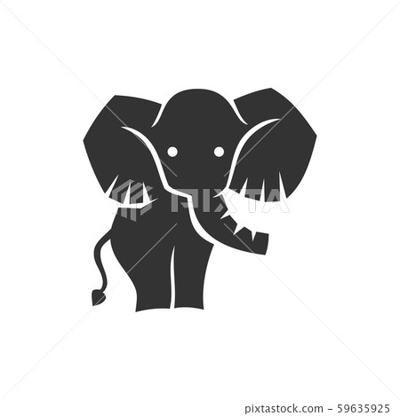 Elephant Cute Character Logo Design Vector 59635925