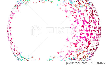 CG particles Triangle confetti spreading in a spherical shape 59636027