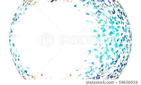 CG particles Triangle confetti spreading in a spherical shape CG particles Triangle confetti spreading in a spherical shape 59636028