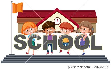 Students holding school text 59636594