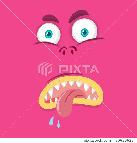 Pink monster facial expression Pink monster facial expression 59636623