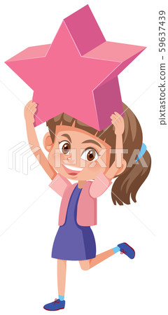 A girl holding a star A girl holding a star 59637439
