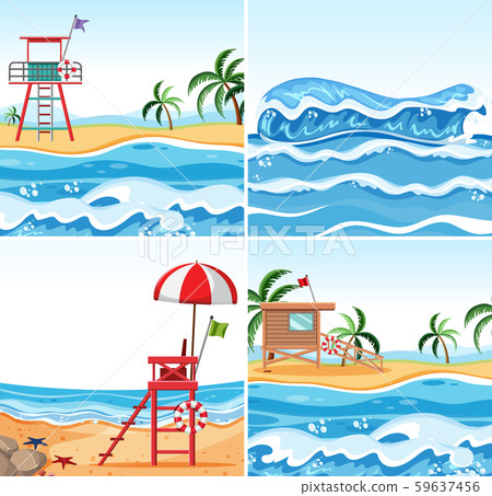 Set of summer beach background Set of summer beach background 59637456