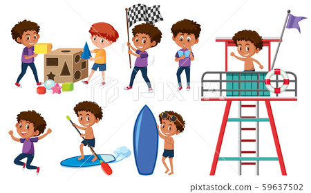 Set of boys doing activitys 59637502