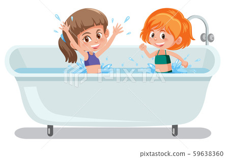 Girls playing in bathtub 59638360