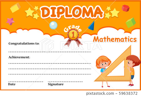 Mathematics diploma certificate template 59638372