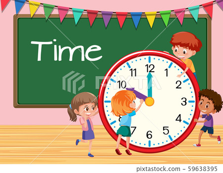 Children learning time classroom background Children learning time classroom background 59638395