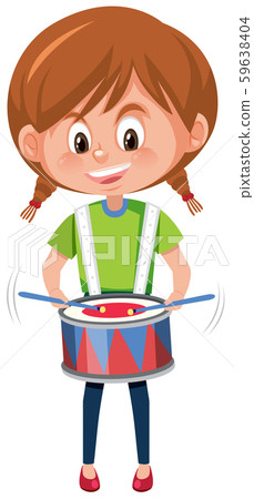 A girl playing drum A girl playing drum 59638404