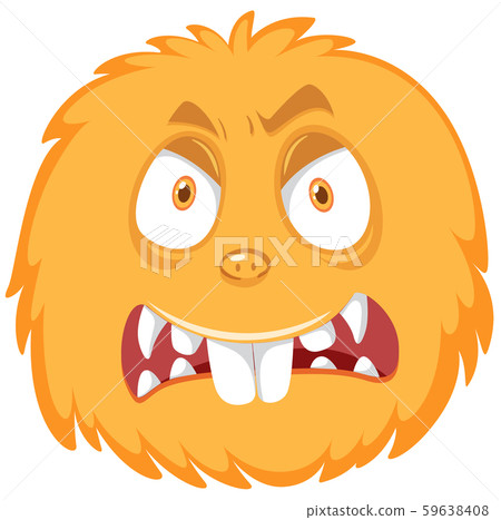 Angry orange monster white background Angry orange monster white background 59638408