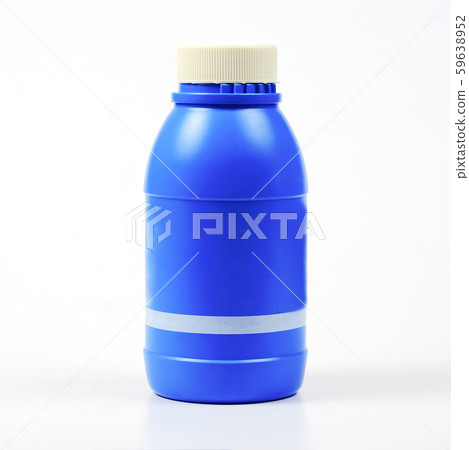 Brake oil in blue bottle on white. Brake oil in blue bottle on white. 59638952