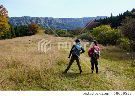 Aso Godake, Nekodake, climbing from the Todo climbing entrance to the Nekodake east peak, autumn scenery of the Oto ridge route 59639532