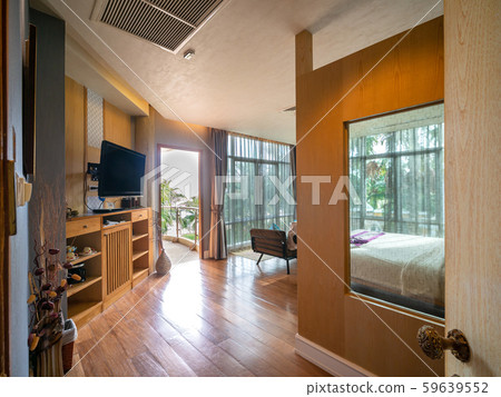 Modern luxury room decorate with terrace to see view outside. 59639552