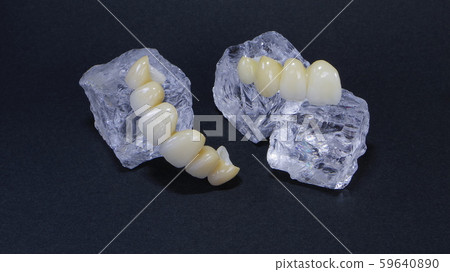 Zirconia crown and cube crystal 59640890