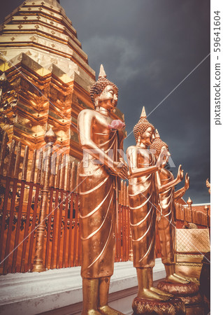 Golden buddha, Wat Doi Suthep, Chiang Mai, Golden buddha, Wat Doi Suthep, Chiang Mai, 59641604