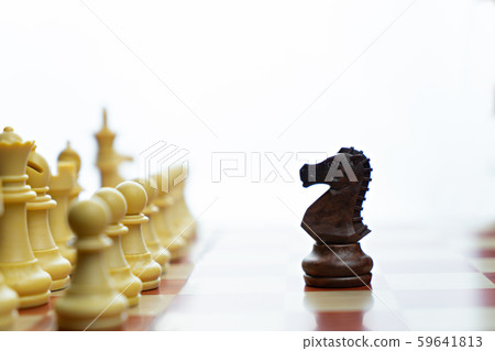 Business encounter concept.  Chess board on white 59641813