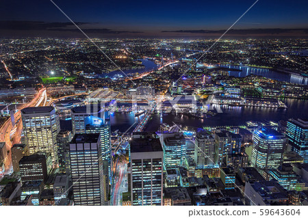 Night view from Sydney Tower, Australia 1 Night view from Sydney Tower, Australia 1 59643604