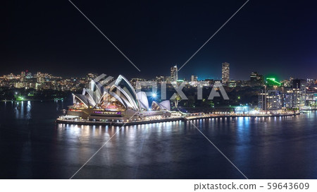 澳大利亞歌劇院的夜景 澳大利亞歌劇院的夜景 59643609