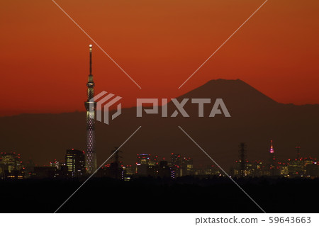 Fuji and Sky Tree 59643663
