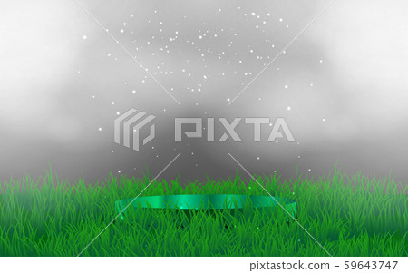 green podium with smoke in the grass green podium with smoke in the grass 59643747